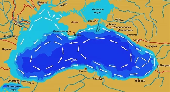 Карта рек Черного моря