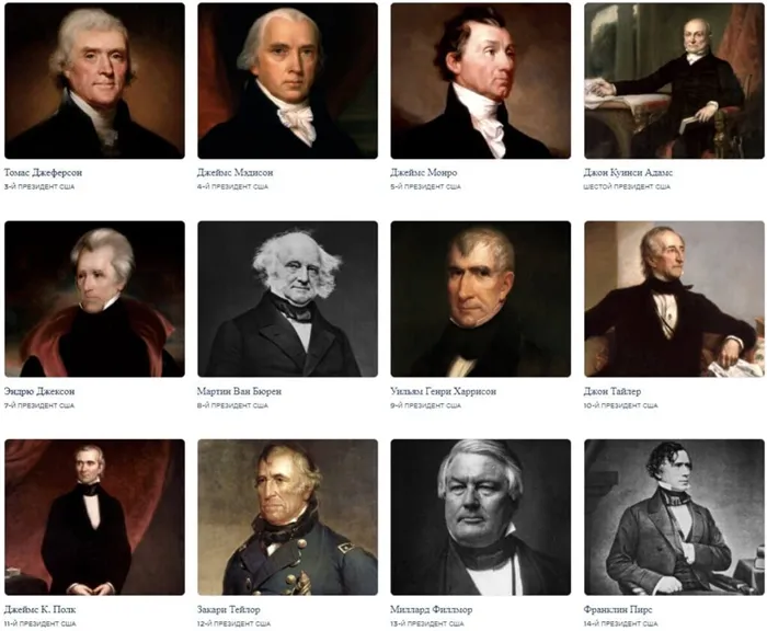 Президенты США в 19 веке