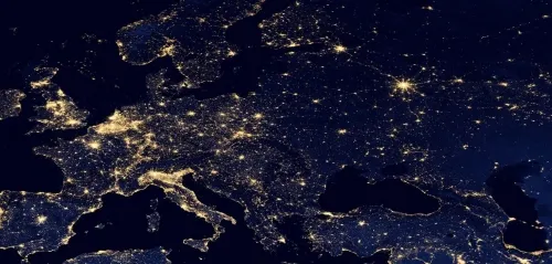 Европа ночью