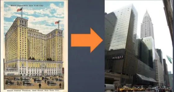 Отель Коммодор до и после реконструкции Трампа