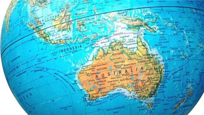 Австралия на карте мира