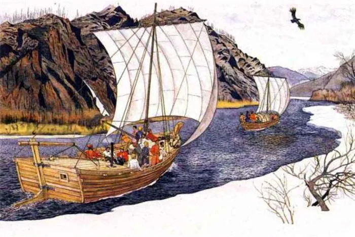  корабли экспедиции В. Д. Пояркова в 1646 году.