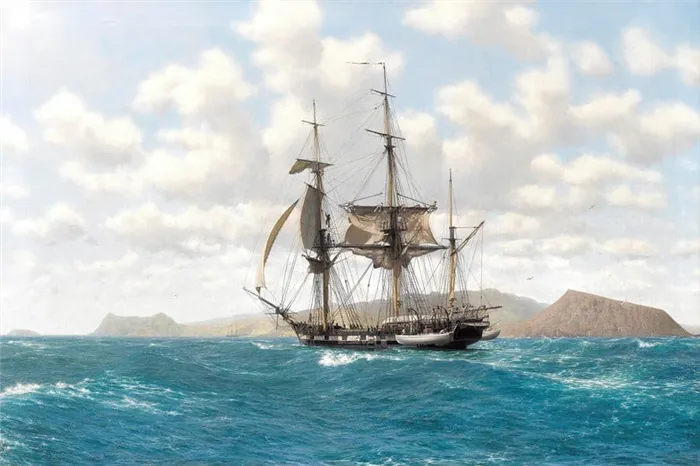 Корабль Бигль на Галапагосских островах